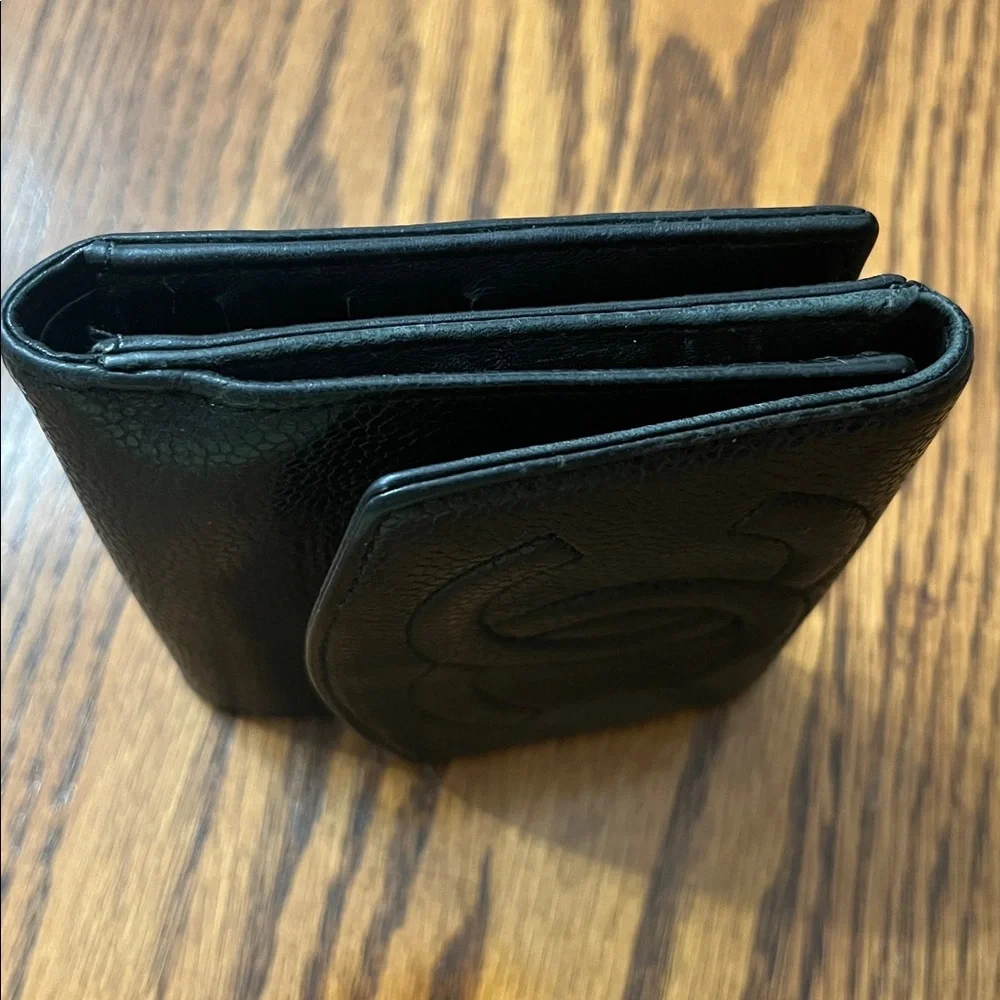 Chanel Timeless Flap Vintage Wallet in Black Caviar Leather